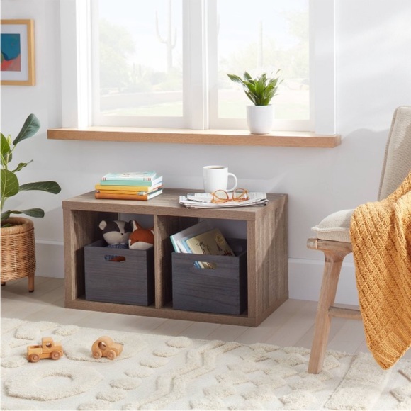 brightroom Accents Brightroom New 2 Cube Organizer Weathered Gray